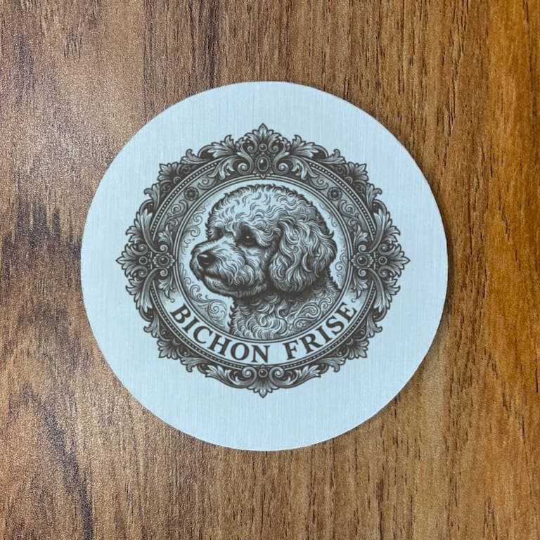 bichon frise Renaissance Portrait Coaster Set 3