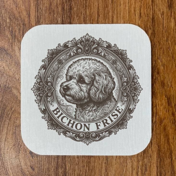 bichon frise Renaissance Portrait Coaster Set 4