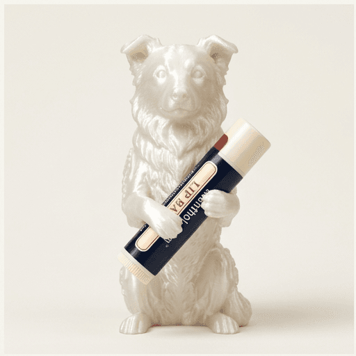 border collie Renaissance Portrait Lip Balm Case (Pearl White)