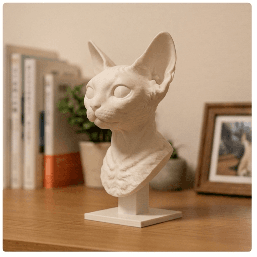 Devon Rex Renaissance Portrait Bust Sculpture