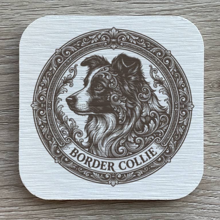 border collie Renaissance Portrait Coaster Set
