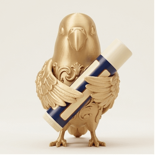 コザクラインコのルネサンス肖像画リップケース(シルクゴールド)
