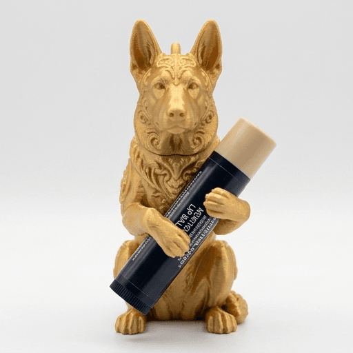 German shepherd Renaissance Portrait Lip Balm Case (Silky Gold)