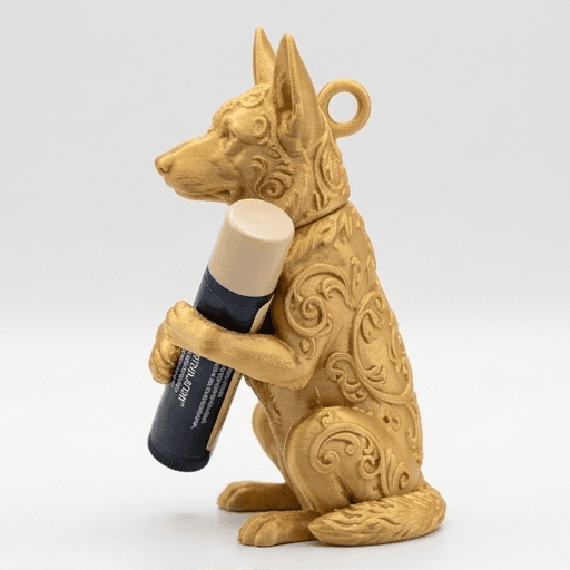 German shepherd Renaissance Portrait Lip Balm Case (Silky Gold) 2