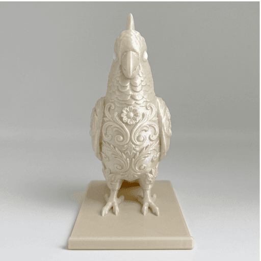 Sulphur-crested Cockatoo Renaissance Portrait Phone Stand (Pearl White) 3