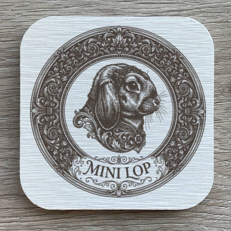 Mini Lop Renaissance Portrait Coaster Set