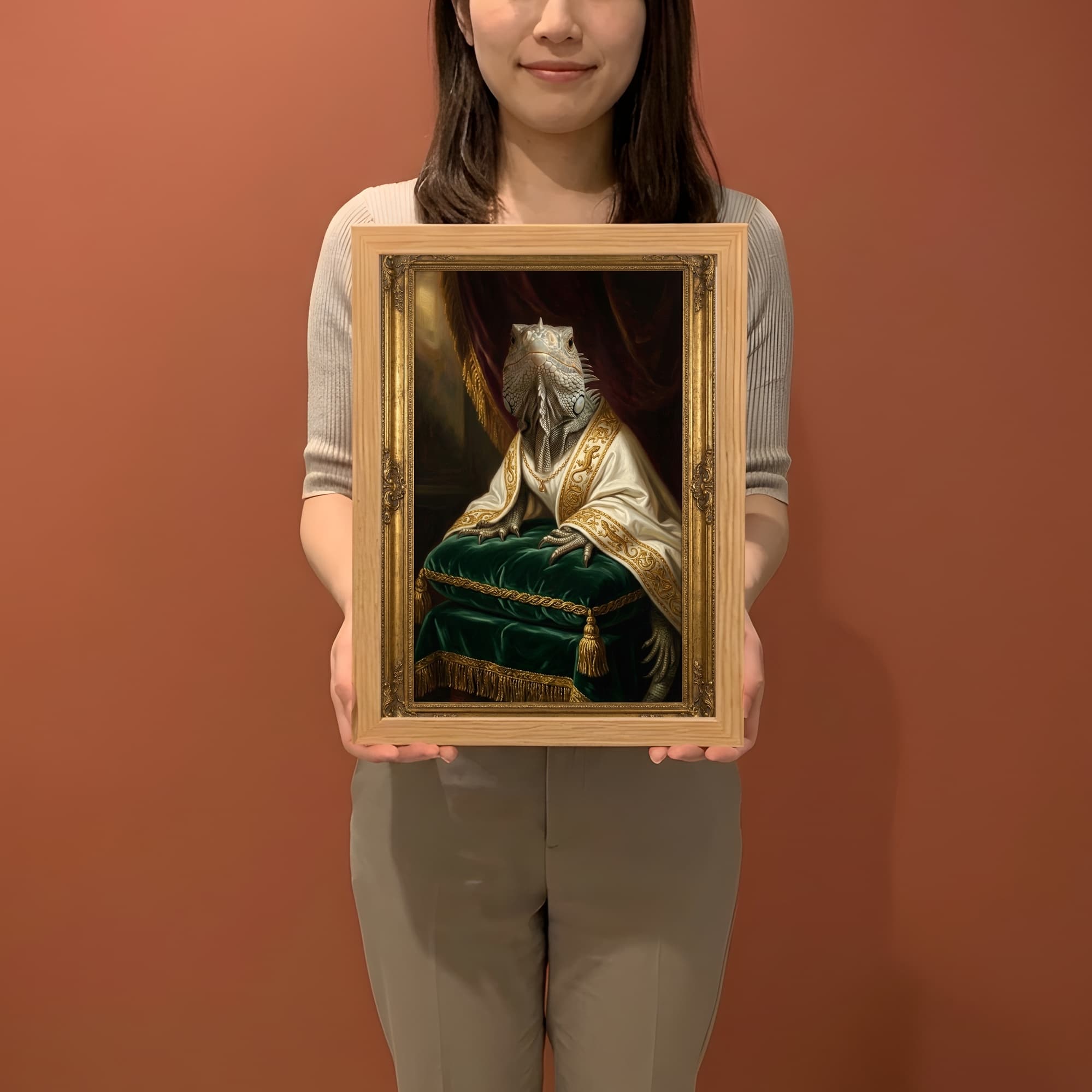サイイグアナのルネサンス肖像画額装プリント(A4サイズ) 2