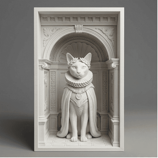 Siamese Renaissance Portrait Booknook Diorama