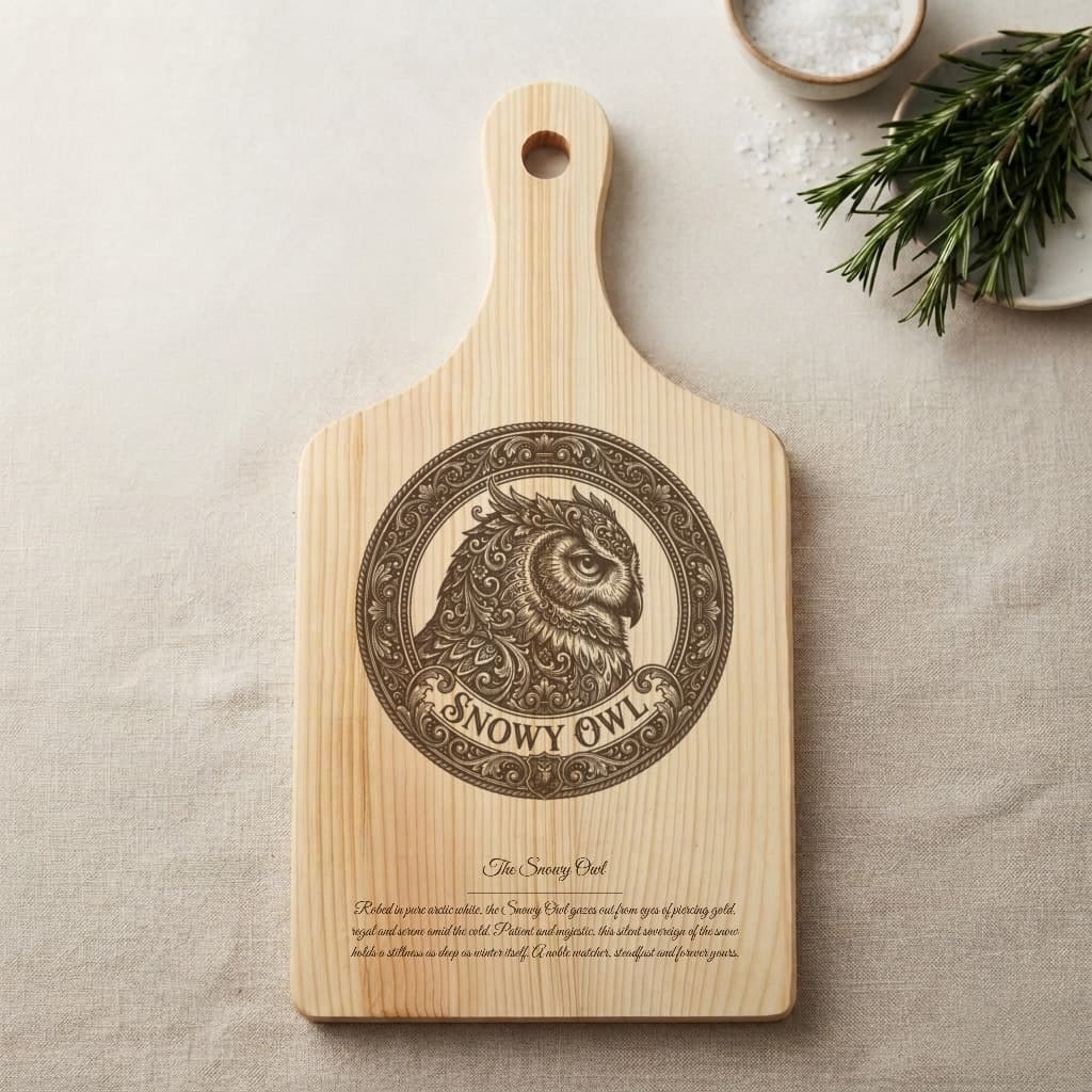 Snowy owl Renaissance Portrait Wooden Cutting Board