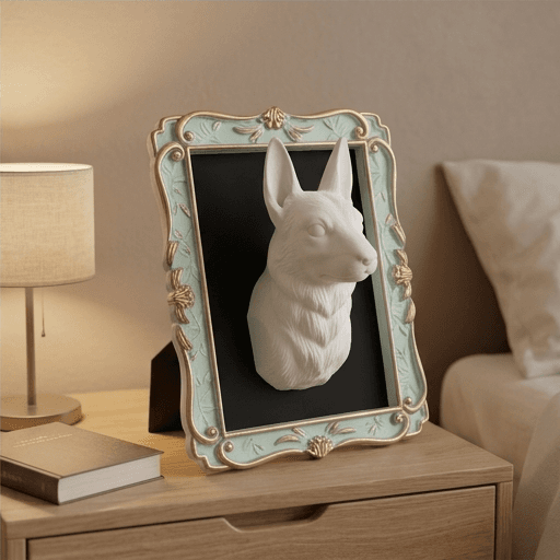Silver Marten Renaissance Portrait Wall Relief