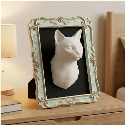 猫のルネサンス肖像画壁掛けレリーフ