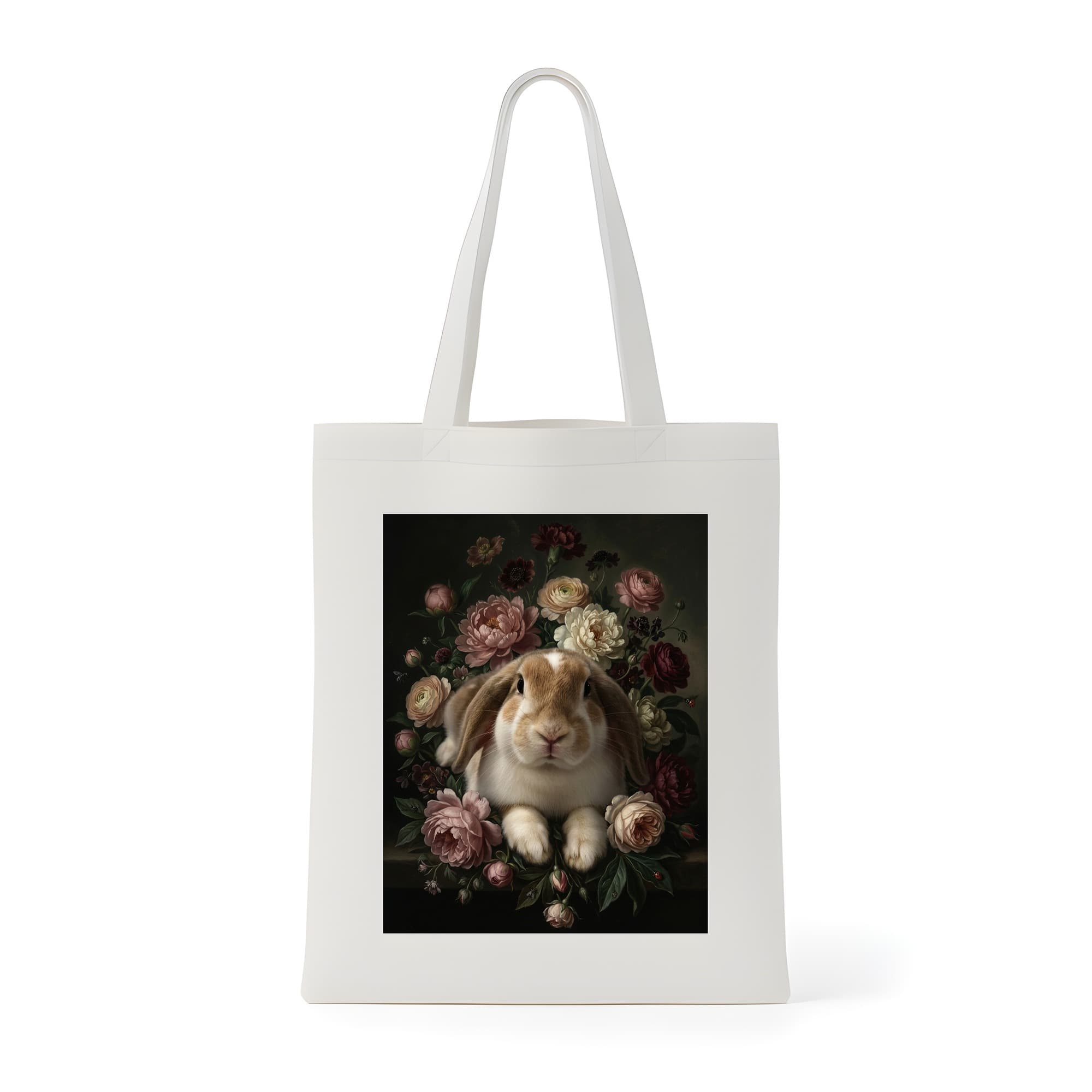 French Lop Floral Oil-Painting Floral Tote Bag