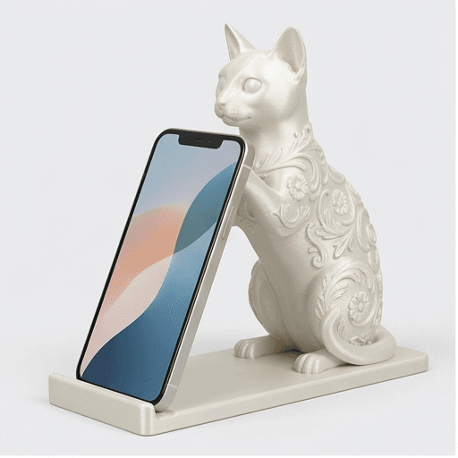 エジプシャンマウのルネサンス肖像画スマホスタンド(シルクホワイト)