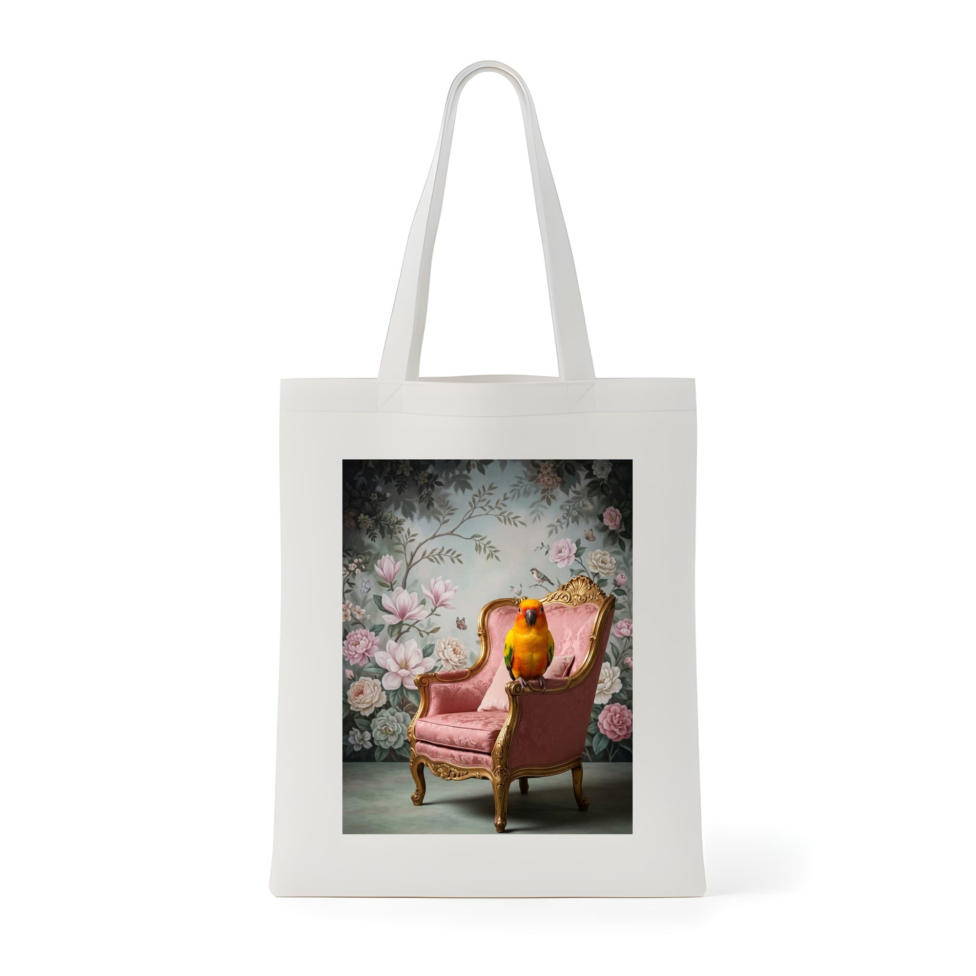 Sun Conure Shabby Pink Oil-Painting Rococo Tote Bag