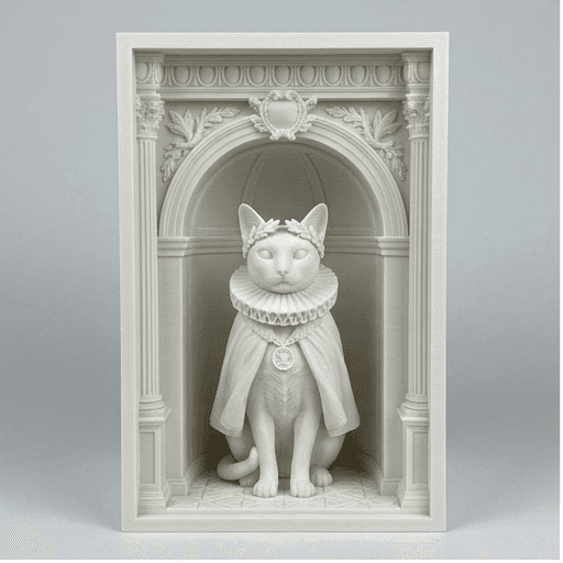 Tonkinese Renaissance Portrait Booknook Diorama