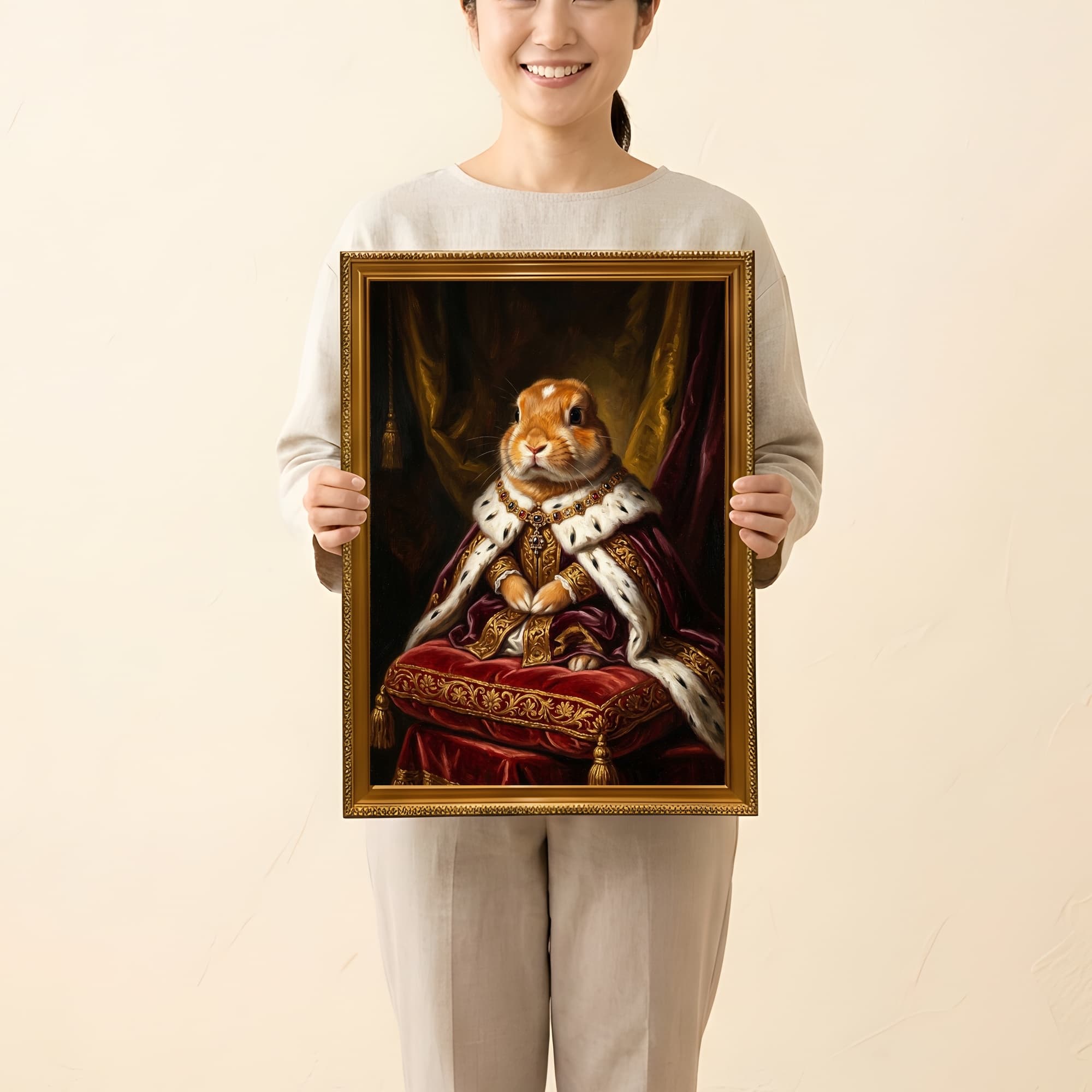 ネザーランドドワーフのルネサンス肖像画額装プリント(A3サイズ) 2