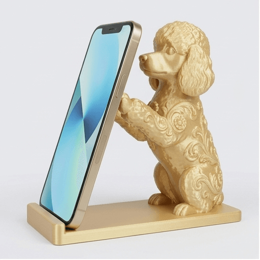 toy poodle Renaissance Portrait Phone Stand (Silky Gold)