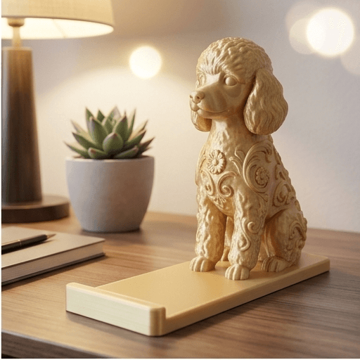 toy poodle Renaissance Portrait Phone Stand (Silky Gold) 2