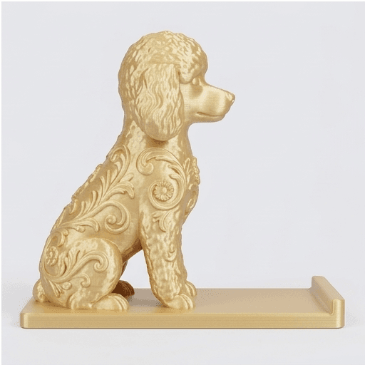 toy poodle Renaissance Portrait Phone Stand (Silky Gold) 4