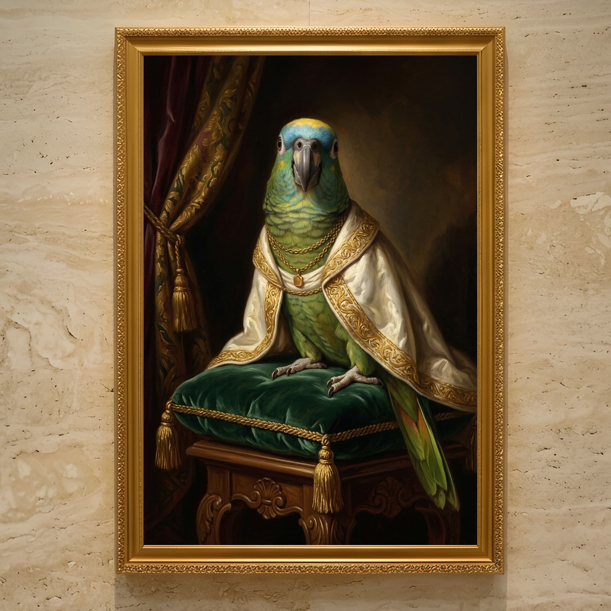 Blue-fronted Amazon Renaissance Portrait Framed Art Print (A3)
