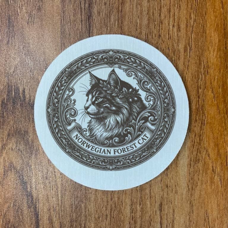 ノルウェージャンフォレストキャットのルネサンス肖像画コースターセット 3
