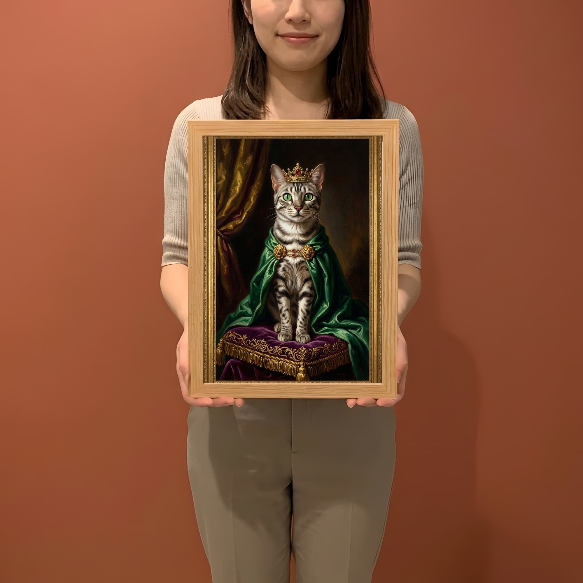 エジプシャンマウのルネサンス肖像画額装プリント(A4サイズ) 2