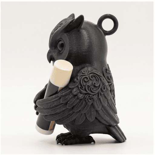 コノハズクのルネサンス肖像画リップケース(シルクブラック) 2