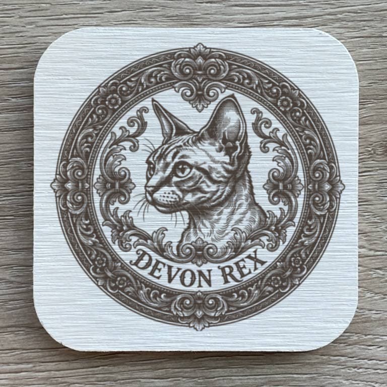 Devon Rex Renaissance Portrait Coaster Set