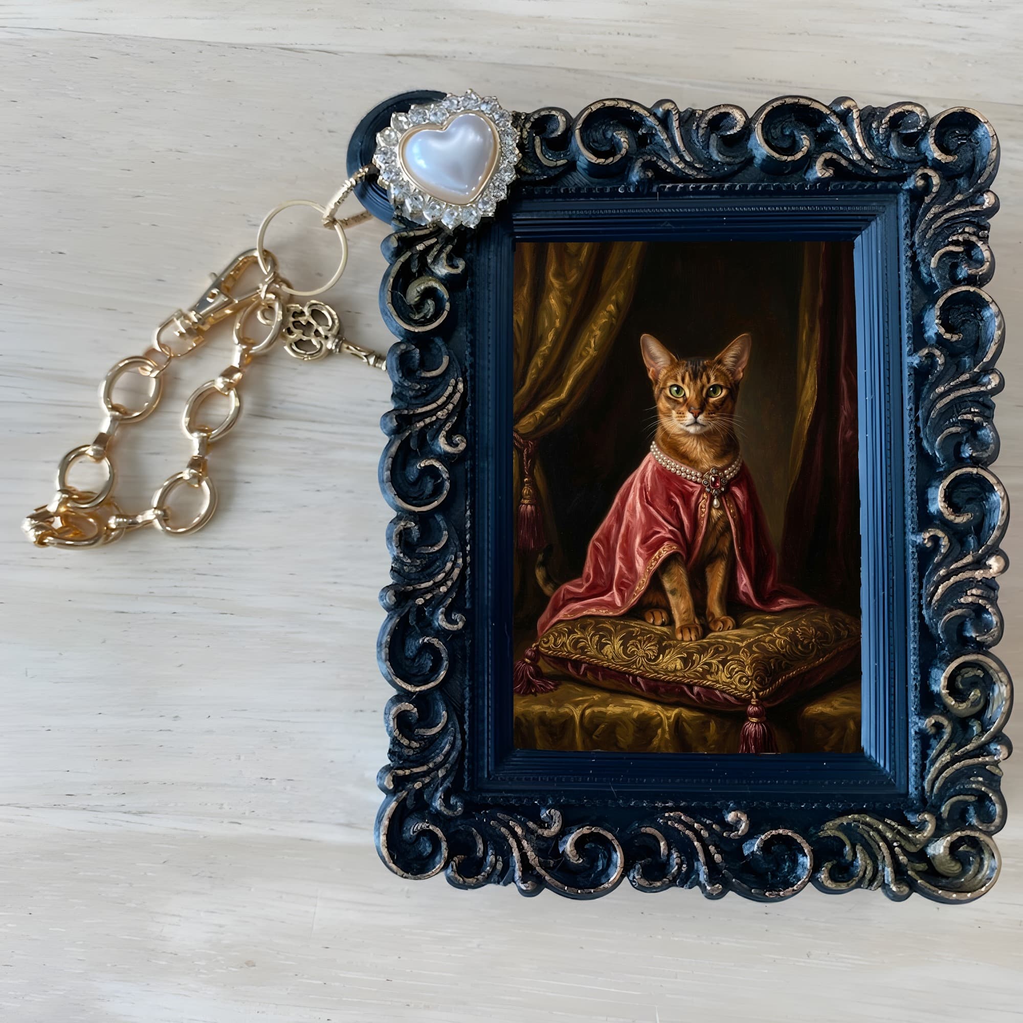 Abyssinian Renaissance Portrait Bag Charm (Black) 4