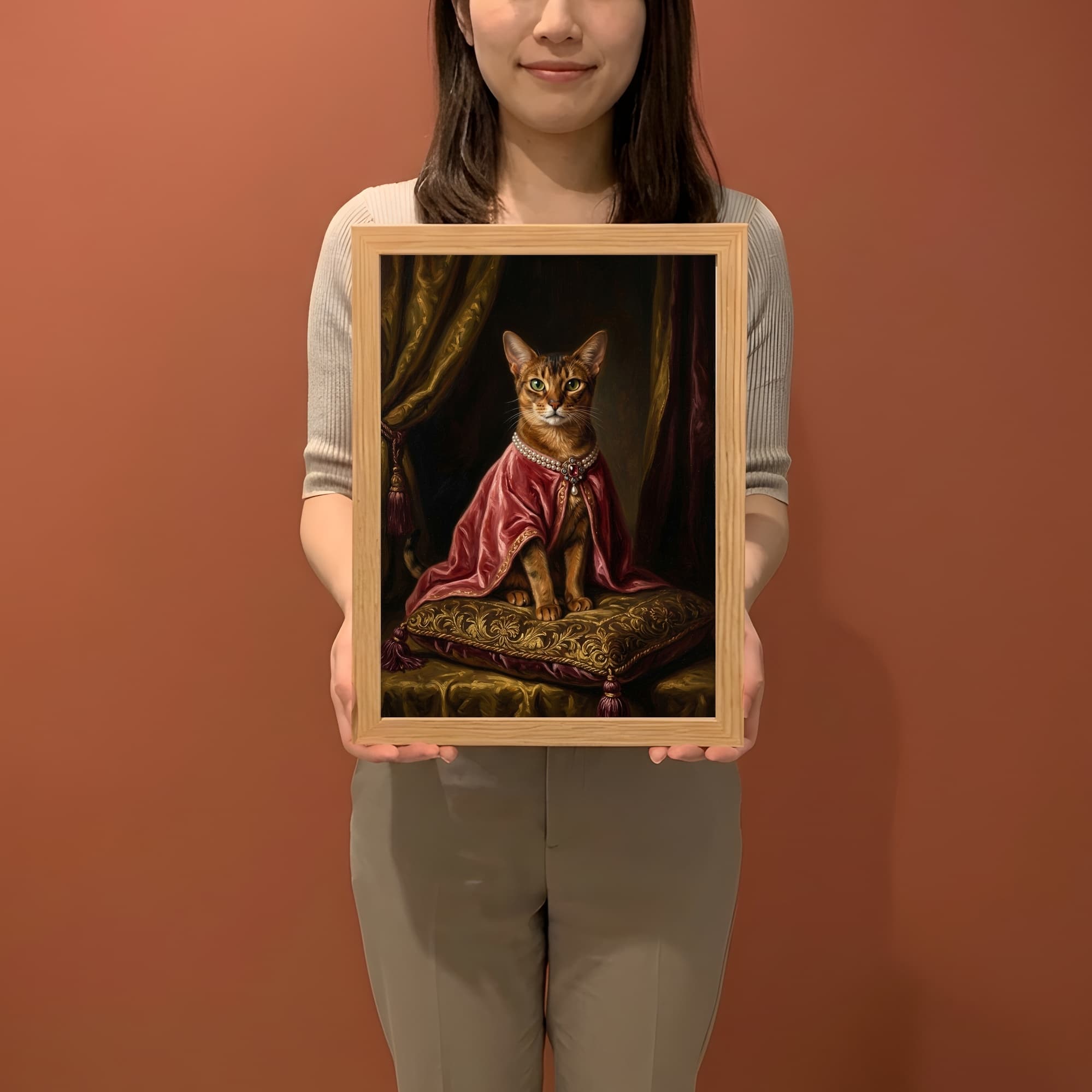アビシニアンのルネサンス肖像画額装プリント(A4サイズ) 2
