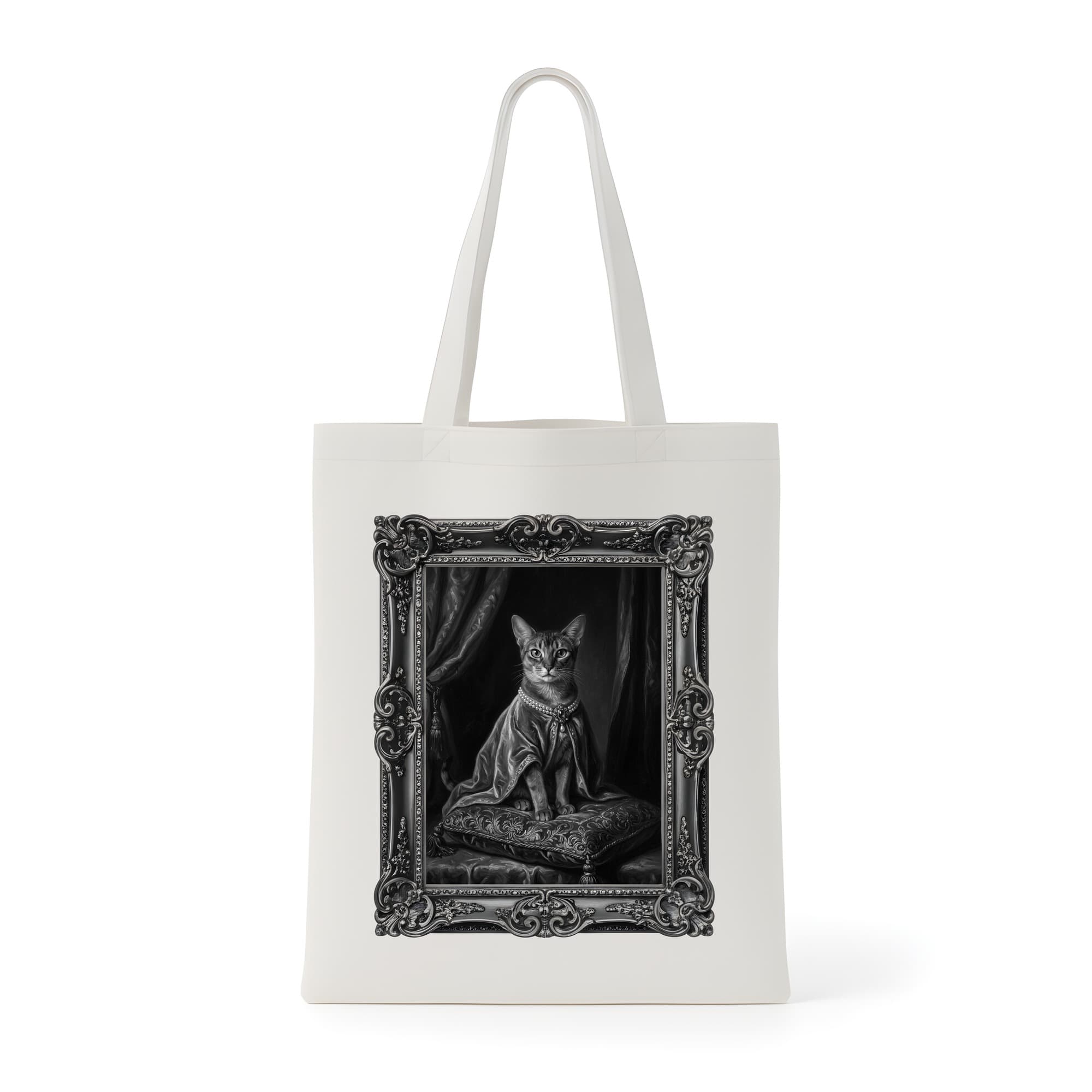Abyssinian Renaissance Portrait Tote Bag (Monochrome Print, Framed Design)
