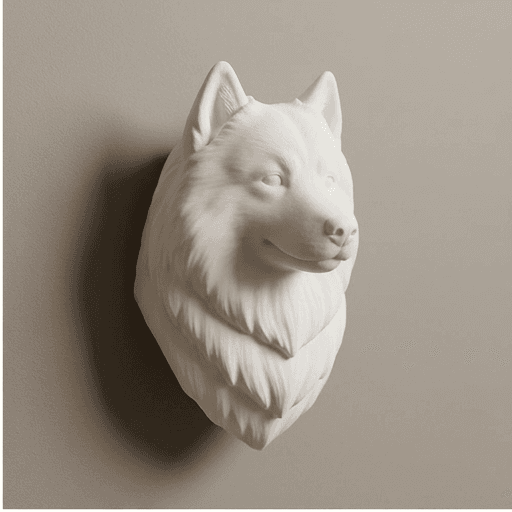 Samoyed Renaissance Portrait Wall Relief 2
