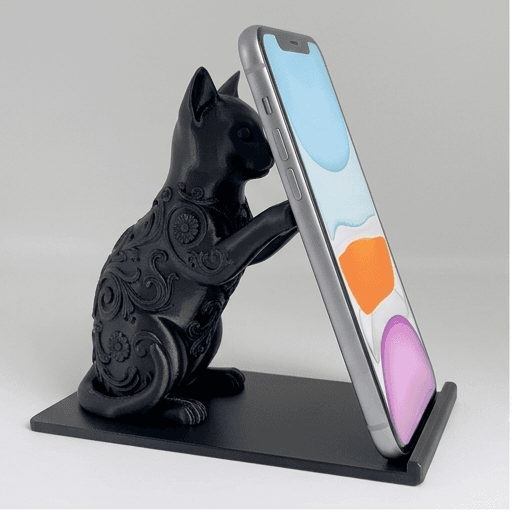 エジプシャンマウのルネサンス肖像画スマホスタンド(シルクブラック)
