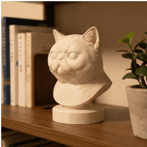 Exotic Shorthair Renaissance Portrait Bust Sculpture