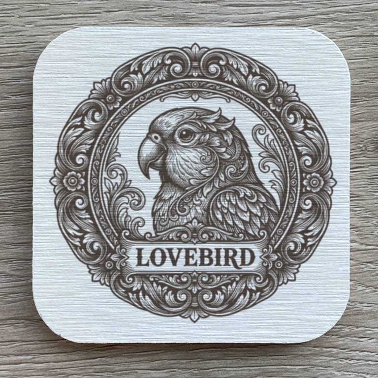 コザクラインコのルネサンス肖像画コースターセット