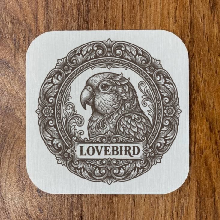 コザクラインコのルネサンス肖像画コースターセット 4
