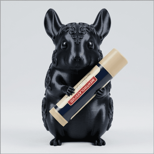 Chinchilla Renaissance Portrait Lip Balm Case (Silky Black)