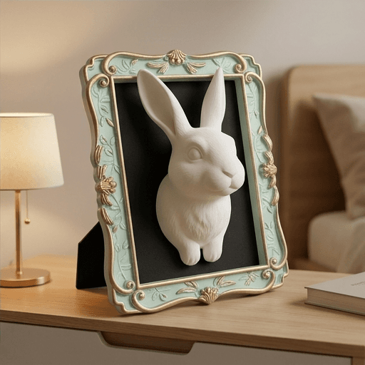 Palomino rabbit Renaissance Portrait Wall Relief