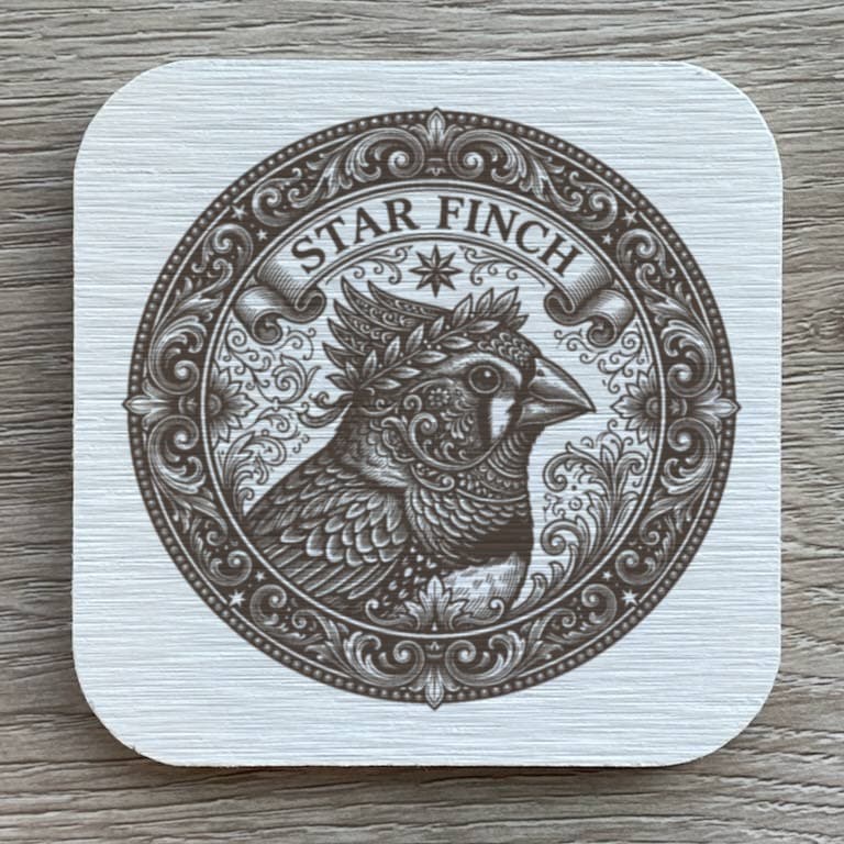 アサヒスズメのルネサンス肖像画コースターセット