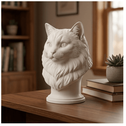 Ragdoll Renaissance Portrait Bust Sculpture