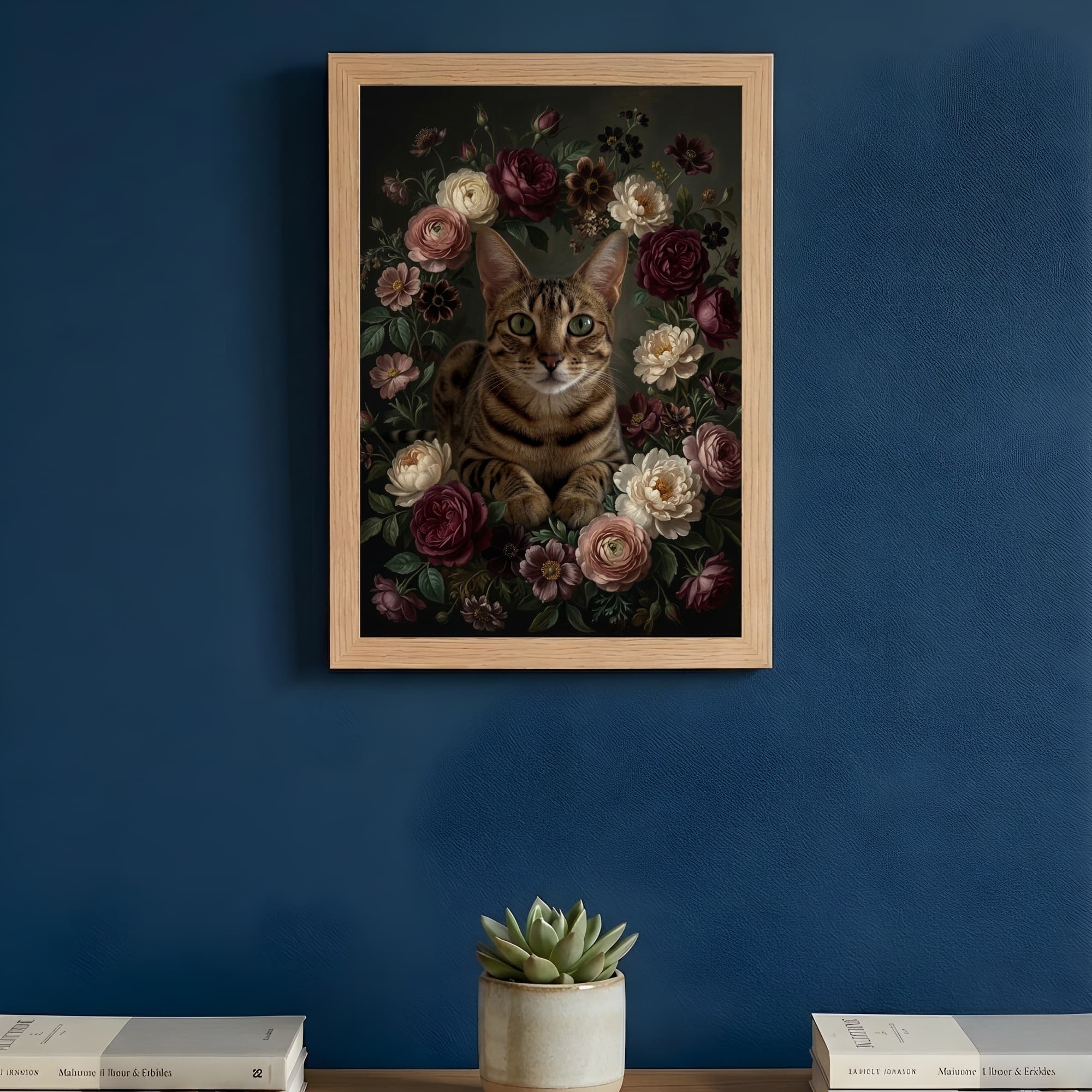 Ocicat Floral Oil-Painting Floral Framed Art Print (A4) 3