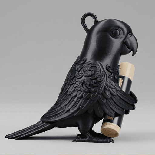 コガネメキシコインコのルネサンス肖像画リップケース(シルクブラック) 2