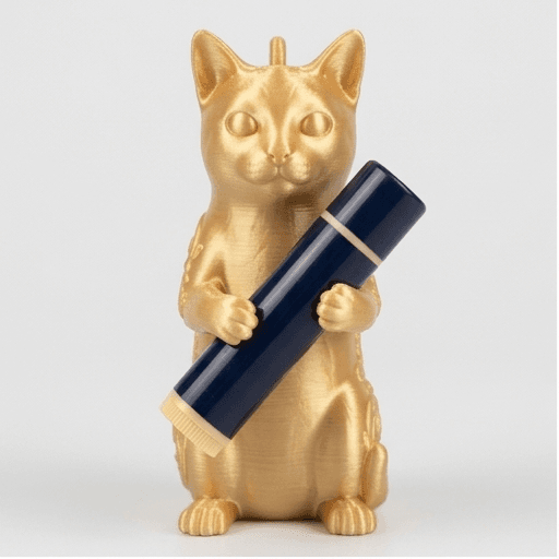 猫のルネサンス肖像画リップケース(シルクゴールド)