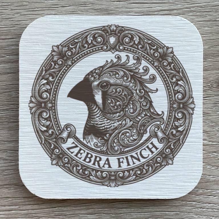 キンカチョウのルネサンス肖像画コースターセット