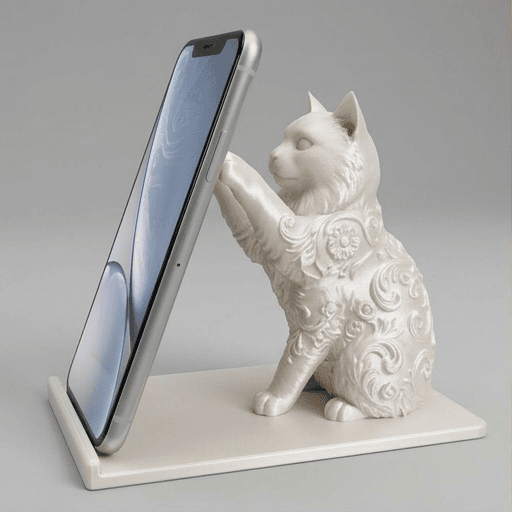 Birman Renaissance Portrait Phone Stand (Pearl White)