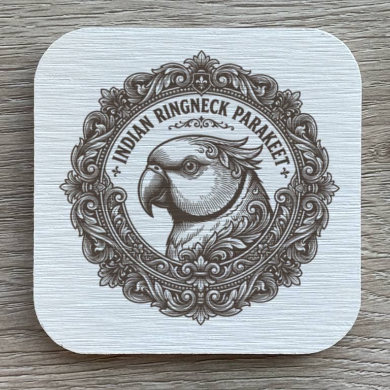 インドオオハナインコのルネサンス肖像画コースターセット