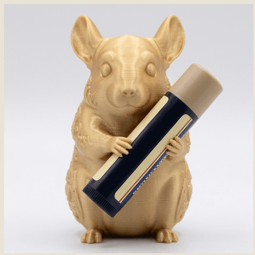 Chinchilla Renaissance Portrait Lip Balm Case (Silky Gold)