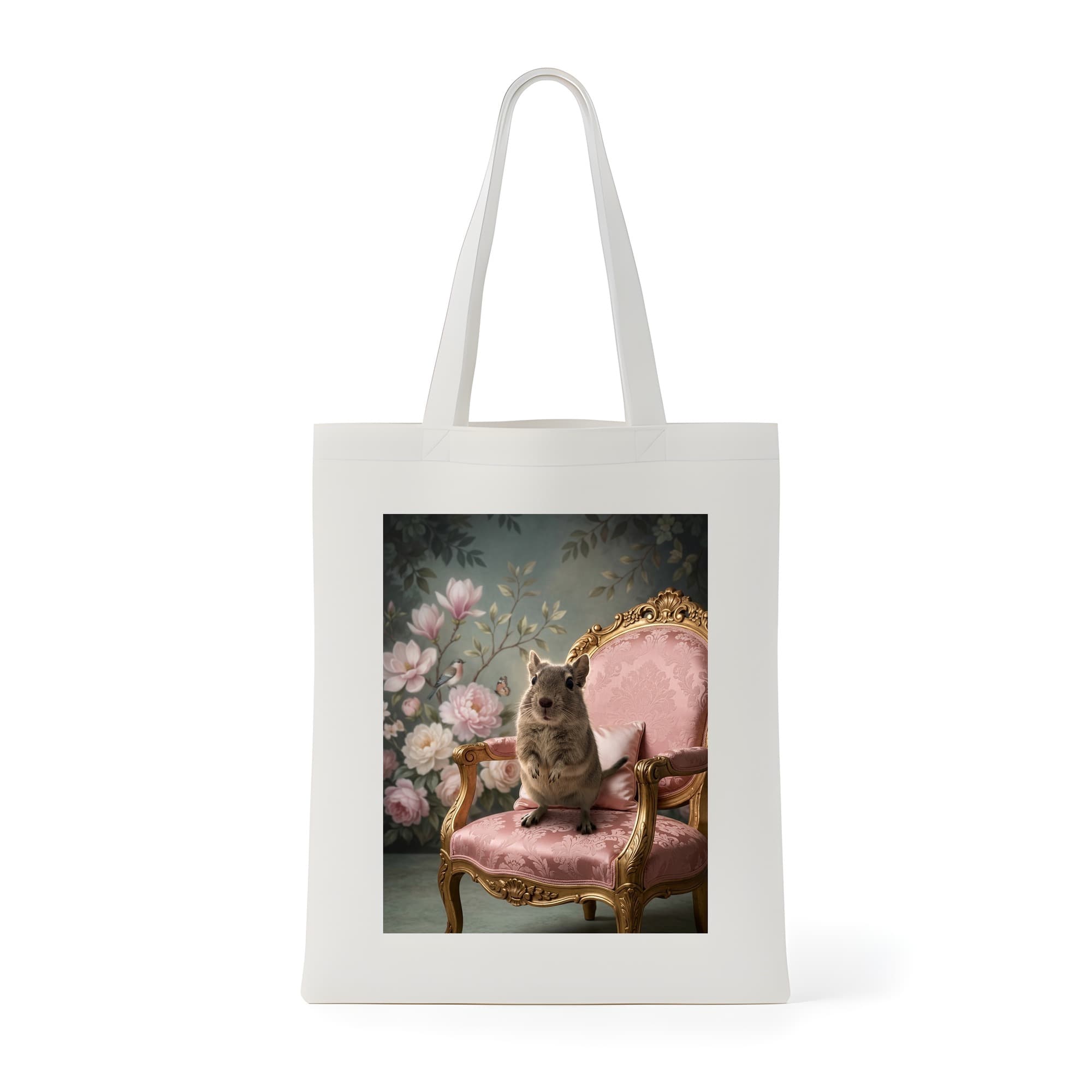 Degu Shabby Pink Oil-Painting Rococo Tote Bag