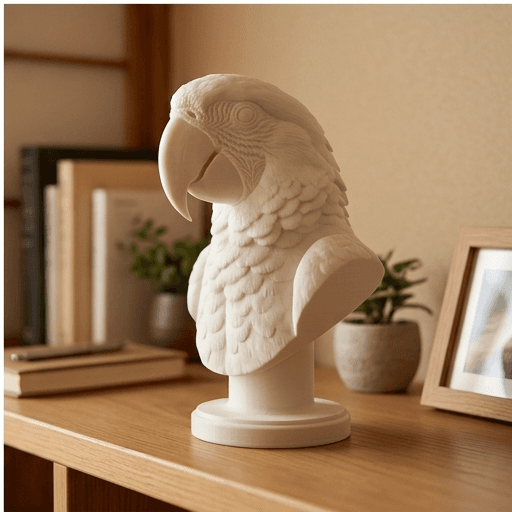 ベニコンゴウインコのルネサンス肖像画胸像