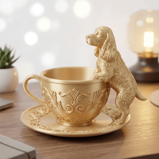 cocker spaniel Renaissance Portrait Trinket Tray (Silky Gold) 2
